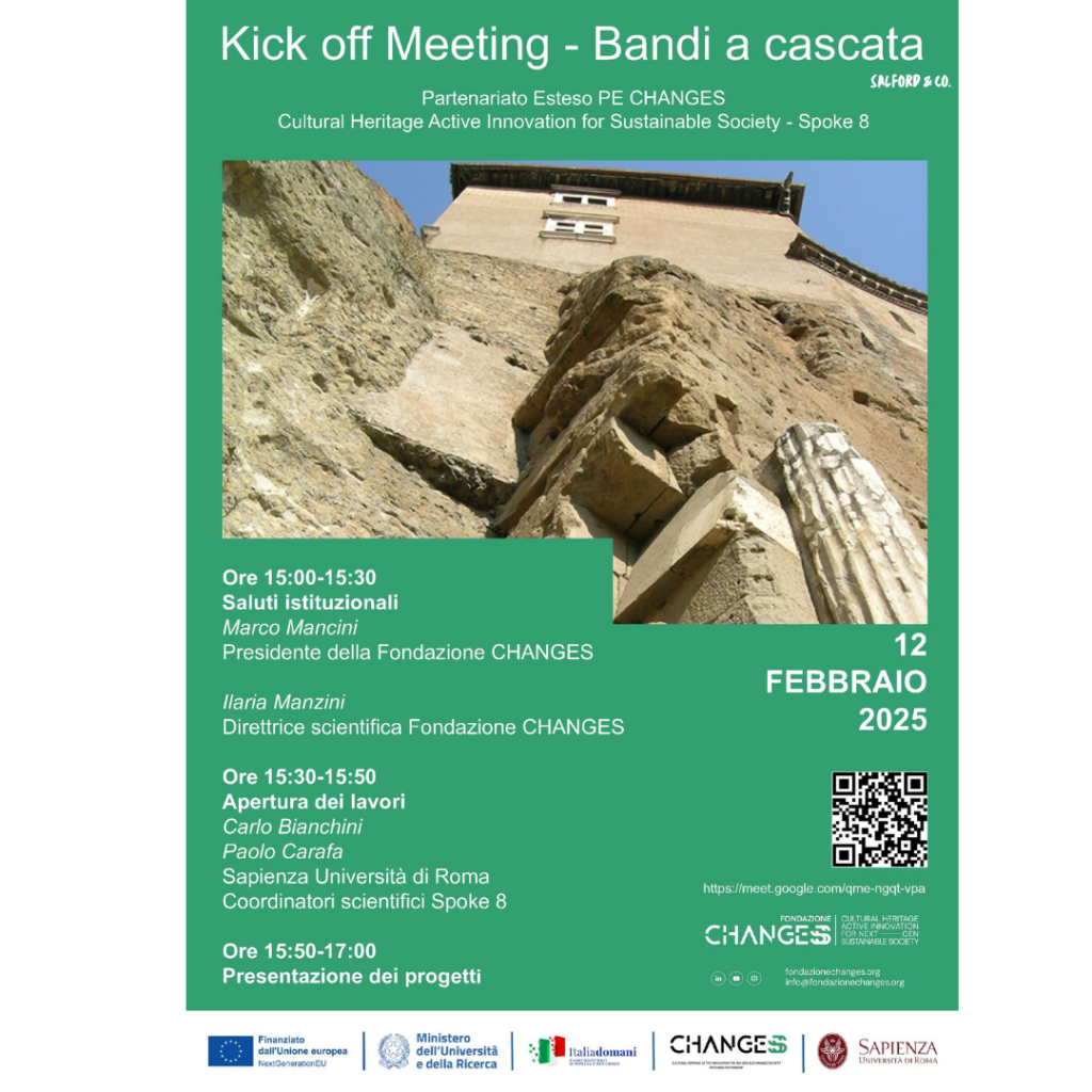 Kick off meeting dei Progetti Vincitori del Bando a Cascata CHANGES | Spoke 8